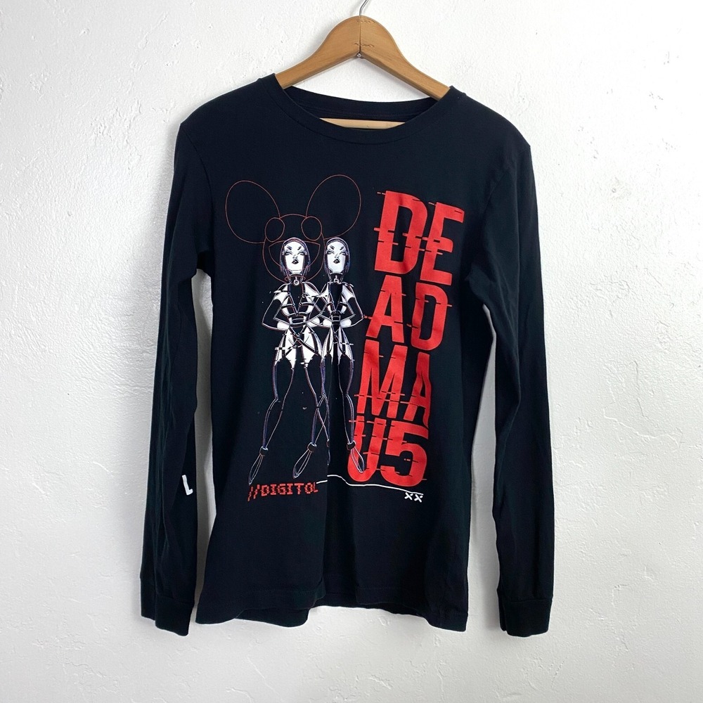 Deadmau5 DJ Digitol Art Graphic Shirt Smal lLong Sleeve Tee Shirt Techno House